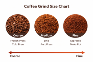 Coffee Grind Sizes Chart & Brew Method Guide (From Coarse to Fine)