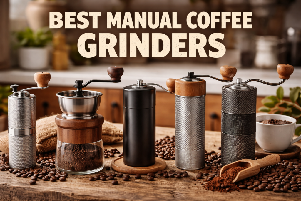 Best Manual Coffee Grinders (2026 Buyer’s Guide) 6 Best manual coffee grinders featured image
