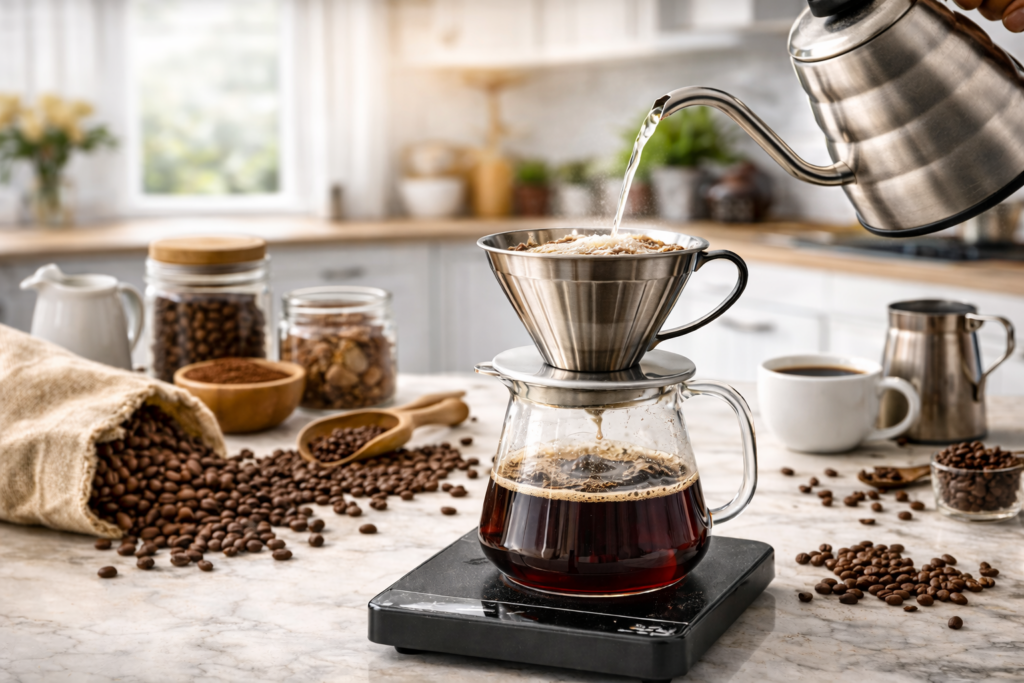 Best Pour-Over Coffee Makers 4 kalita wave flat bottom pour over dripper