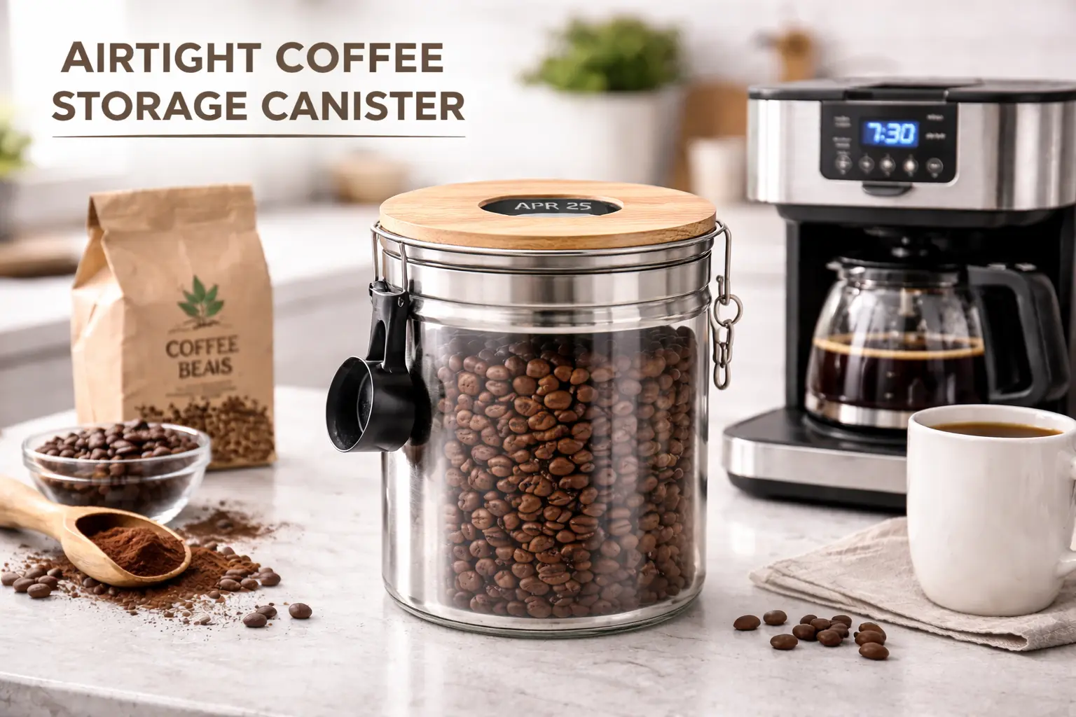 Office Coffee Station Setup: Complete Break-Room Checklist (2026) 10 Airtight coffee storage canister for office whole-bean coffee