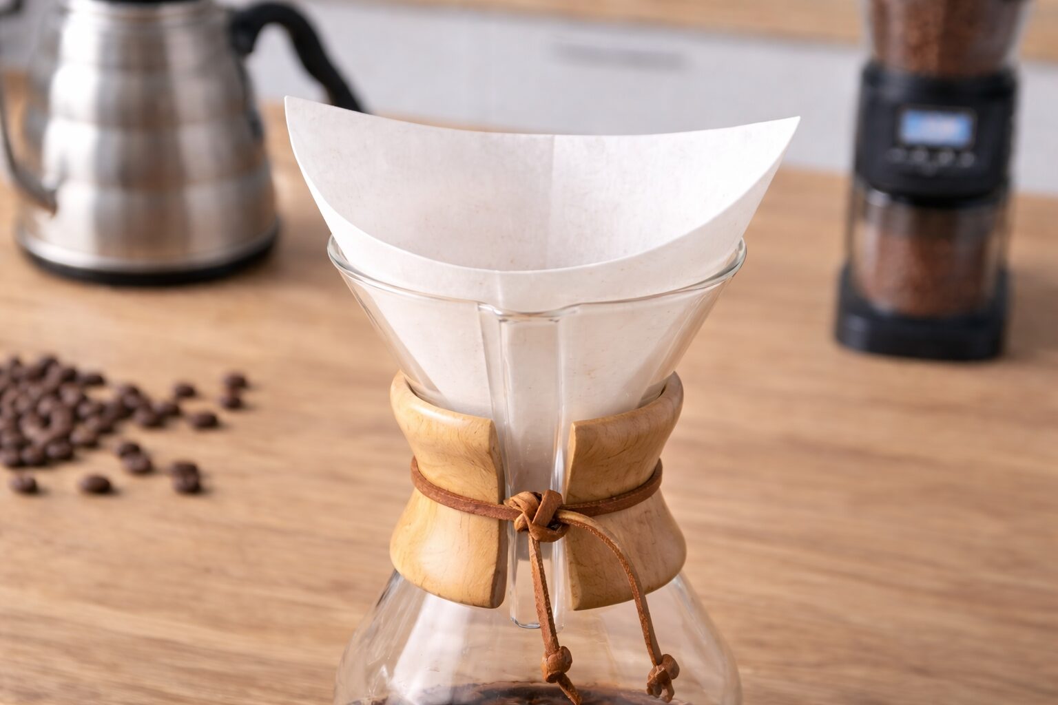 Chemex brewer with bonded paper filter