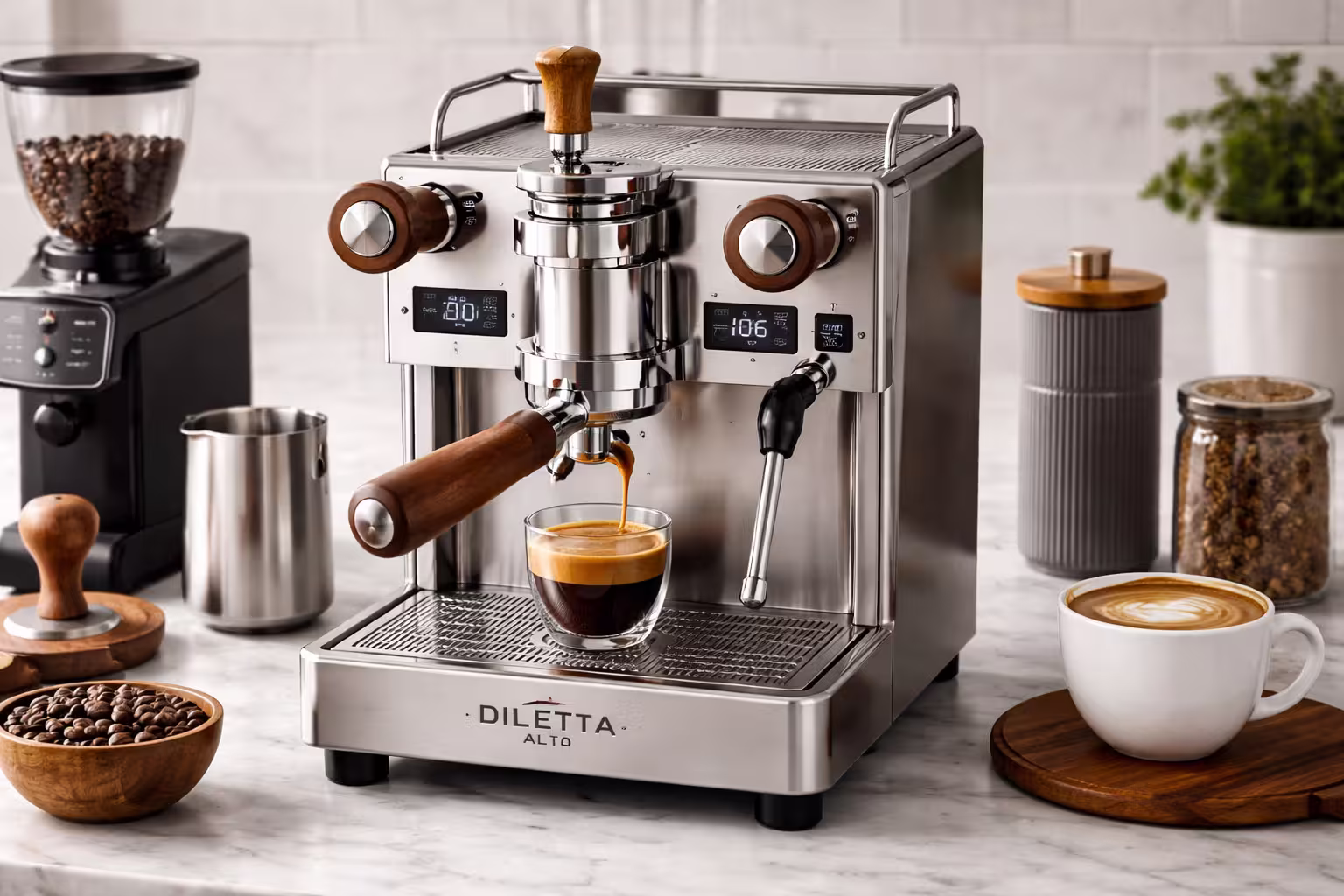 Diletta Alto espresso machine with flow control