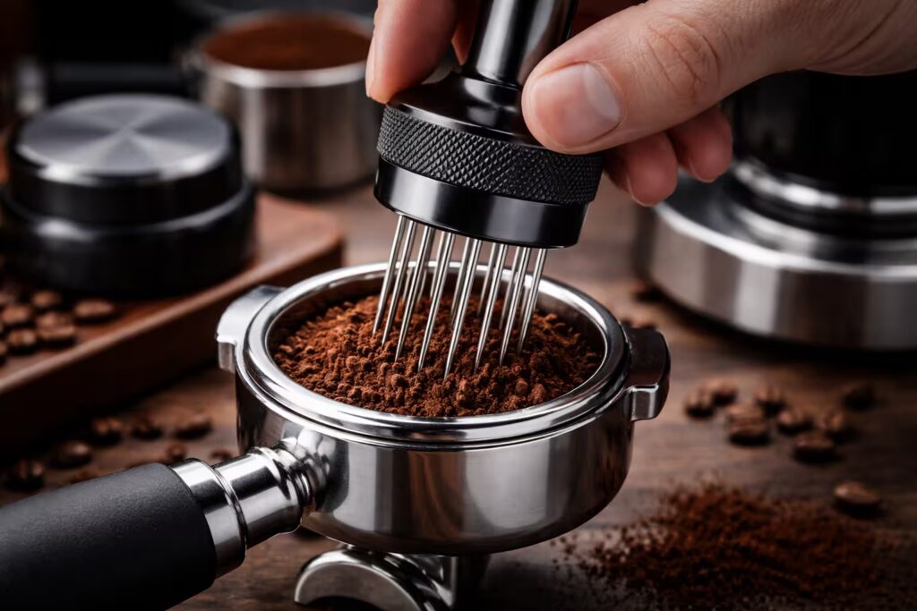 Espresso Troubleshooting Guide (Advanced) 2 Precision WDT tool for espresso puck prep