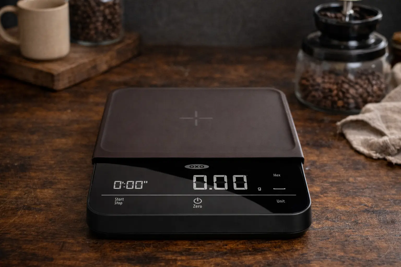 Coffee scale with timer for pour-over brewing