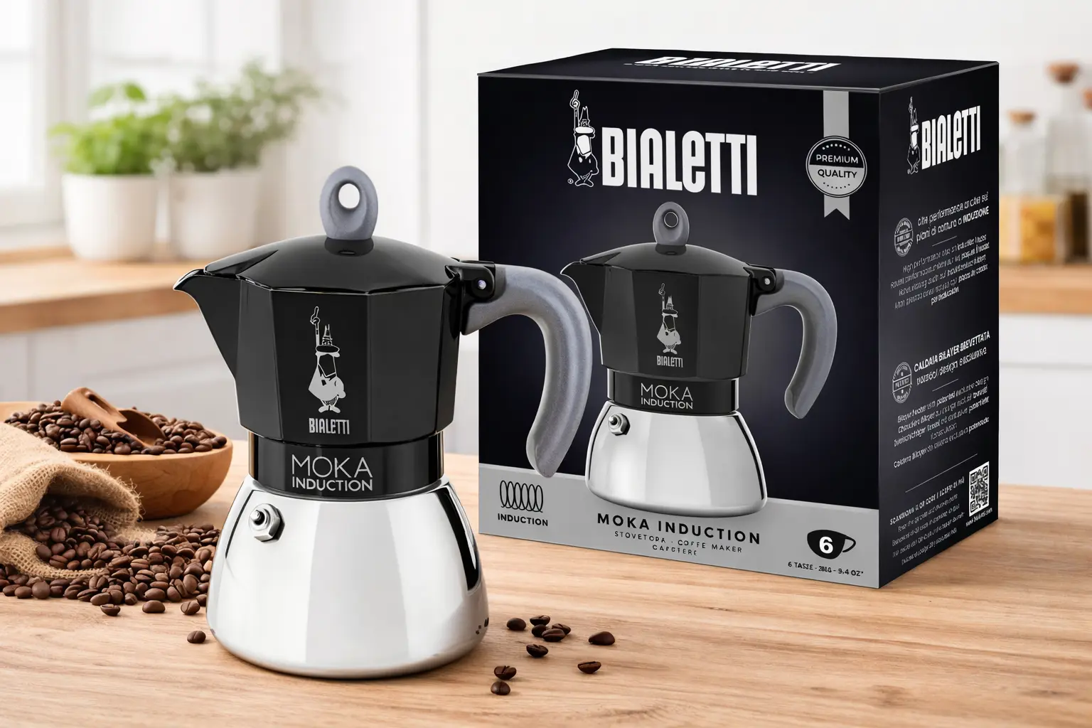 Bialetti Moka Induction stainless steel moka pot for induction hobs