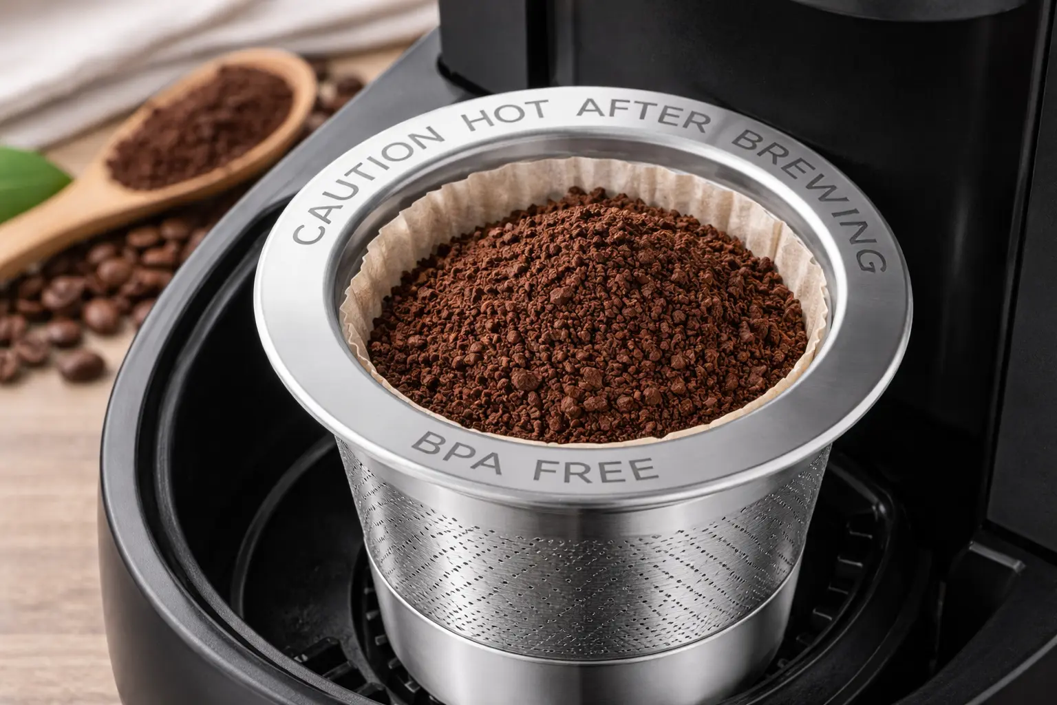 Best Reusable K-Cup Filters: Complete Guide (2026) 1 Reusable K-Cup filter filled with freshly ground coffee and ready to brew