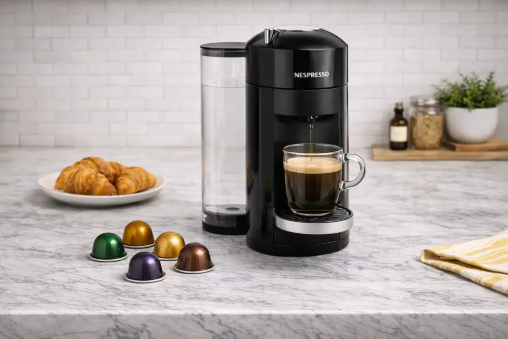 Nespresso VertuoPlus coffee and espresso machine with Vertuo capsule system