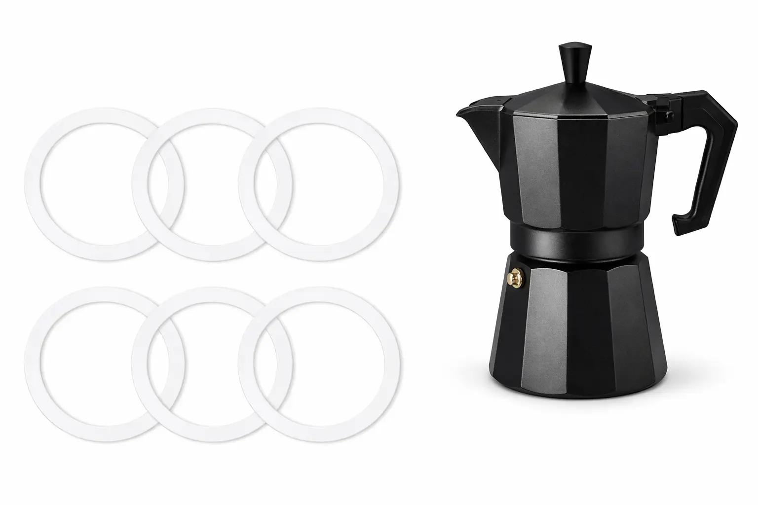 Silicone replacement gasket for a moka pot